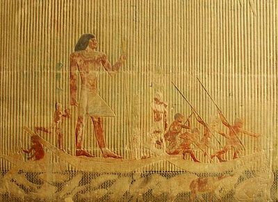 FIG. 1.—HUNTING IN THE MARSHES. TOMB OF TI, SACCARAH.  (FROM PERROT AND CHIPIEZ.)