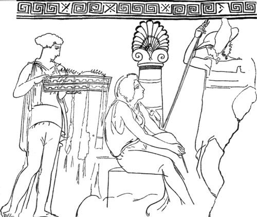 FIG. 11.—ATTIC GRAVE PAINTING.   (FROM BAUMEISTER.)