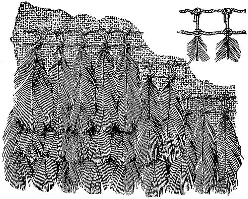 Fig. 337. Feather embroidery of the ancient Peruvians